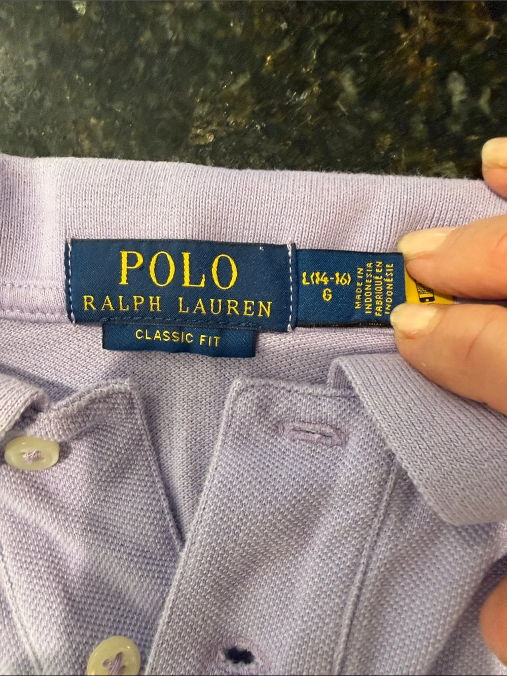 Polo by Ralph Lauren Light Lavender Polo with Green Pony Logo